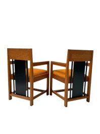 Two Art Deco Modernist High Back Armchairs by Cor Alons, 1927
